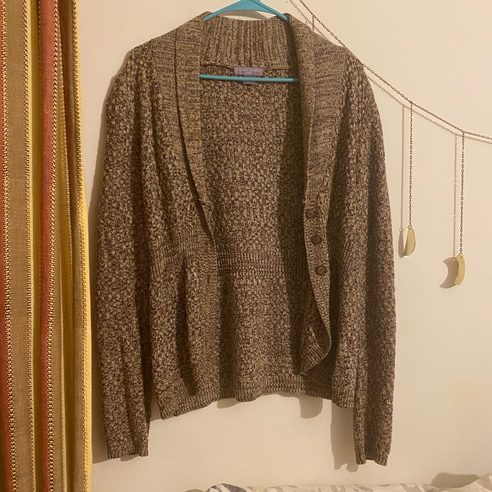 Laura Scott brown cardigan